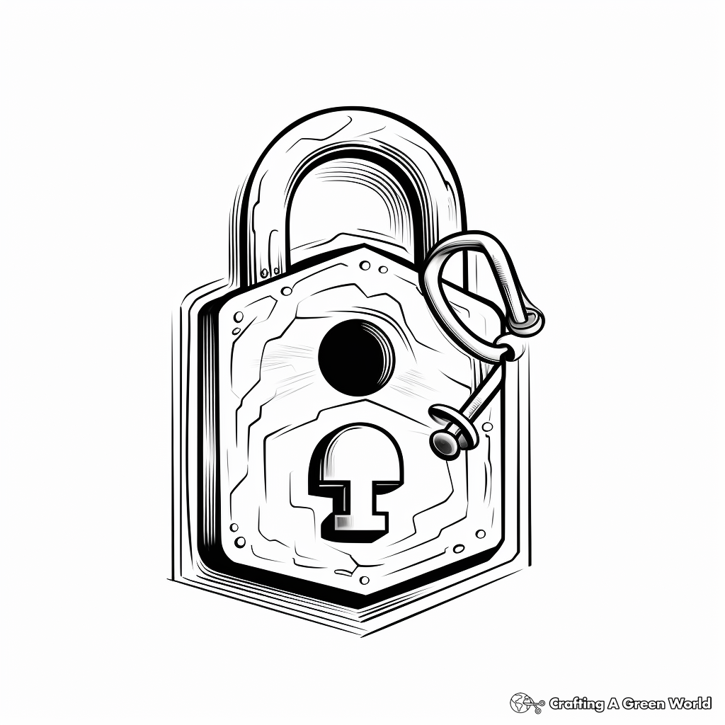 Lock and key coloring pages