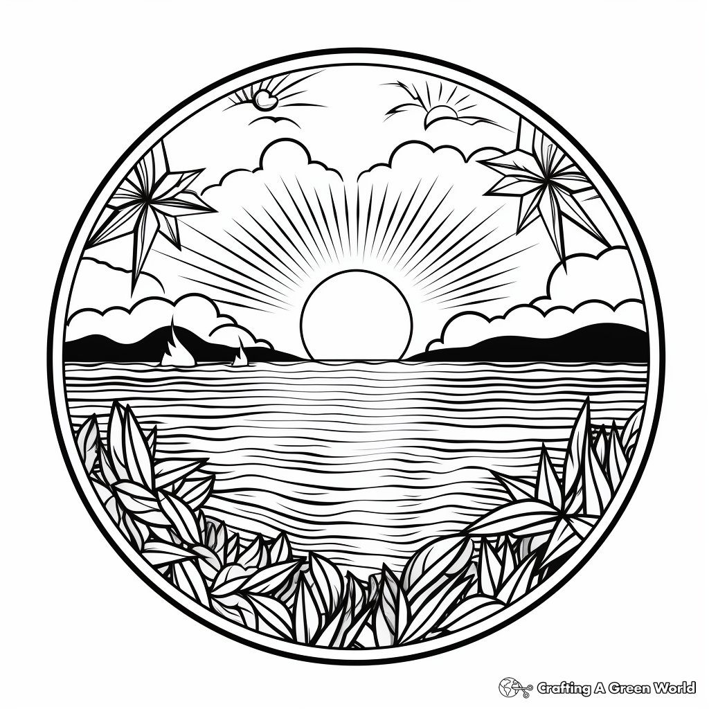 Summer mandala coloring pages