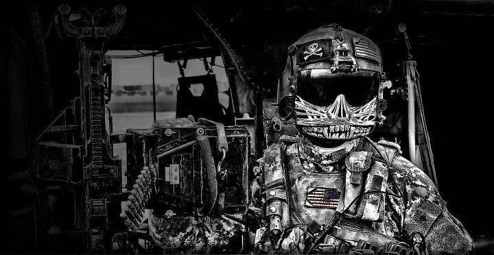 Black hawk gunner with a beast kevlar face mask military wallpaper military pictures soldier