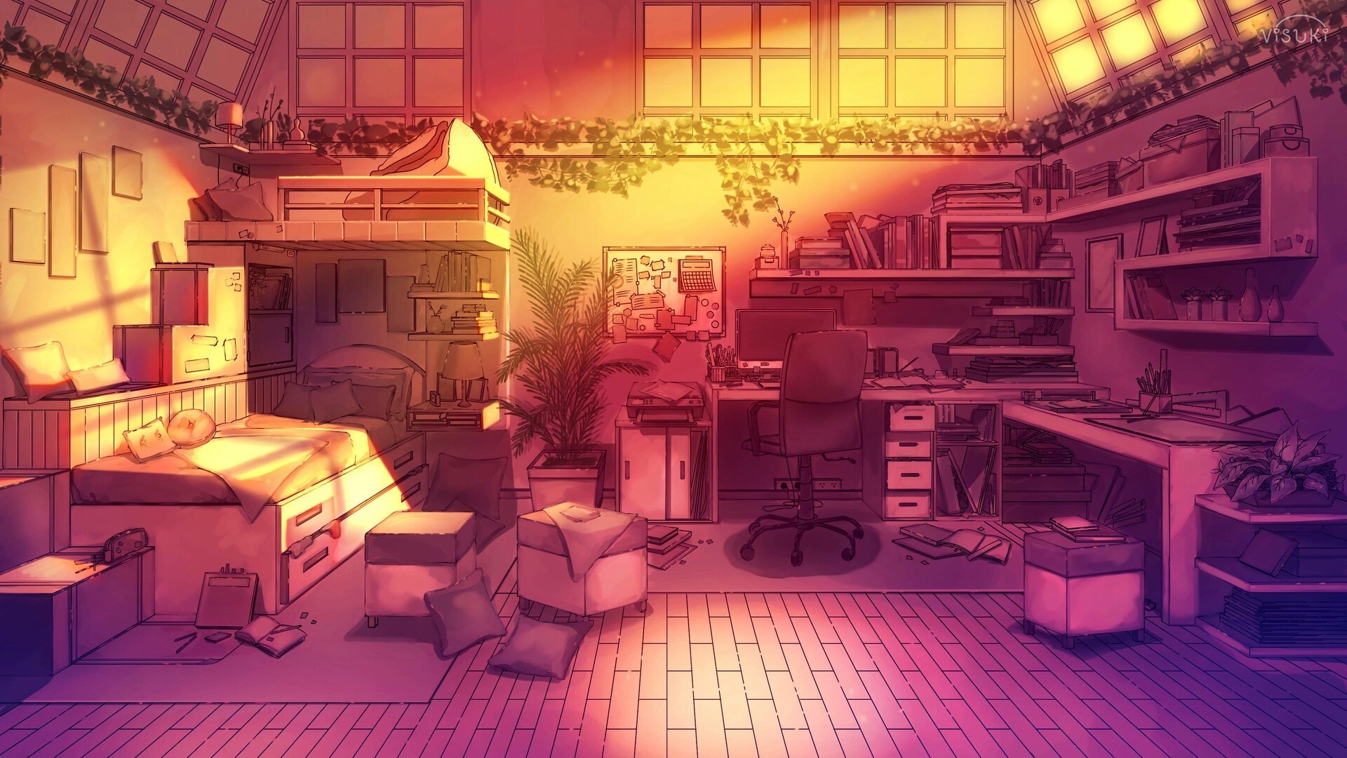 Anime room pc wallpapers