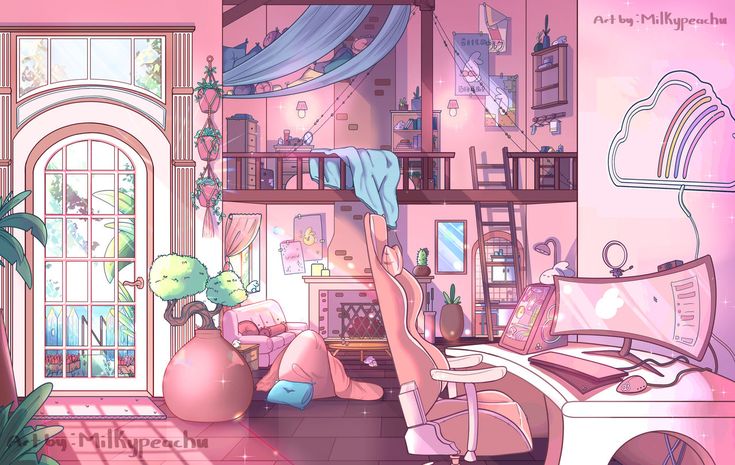 Pin by chiyukissu on vtube room bedroom illustration anime room anime scenery wallpaper