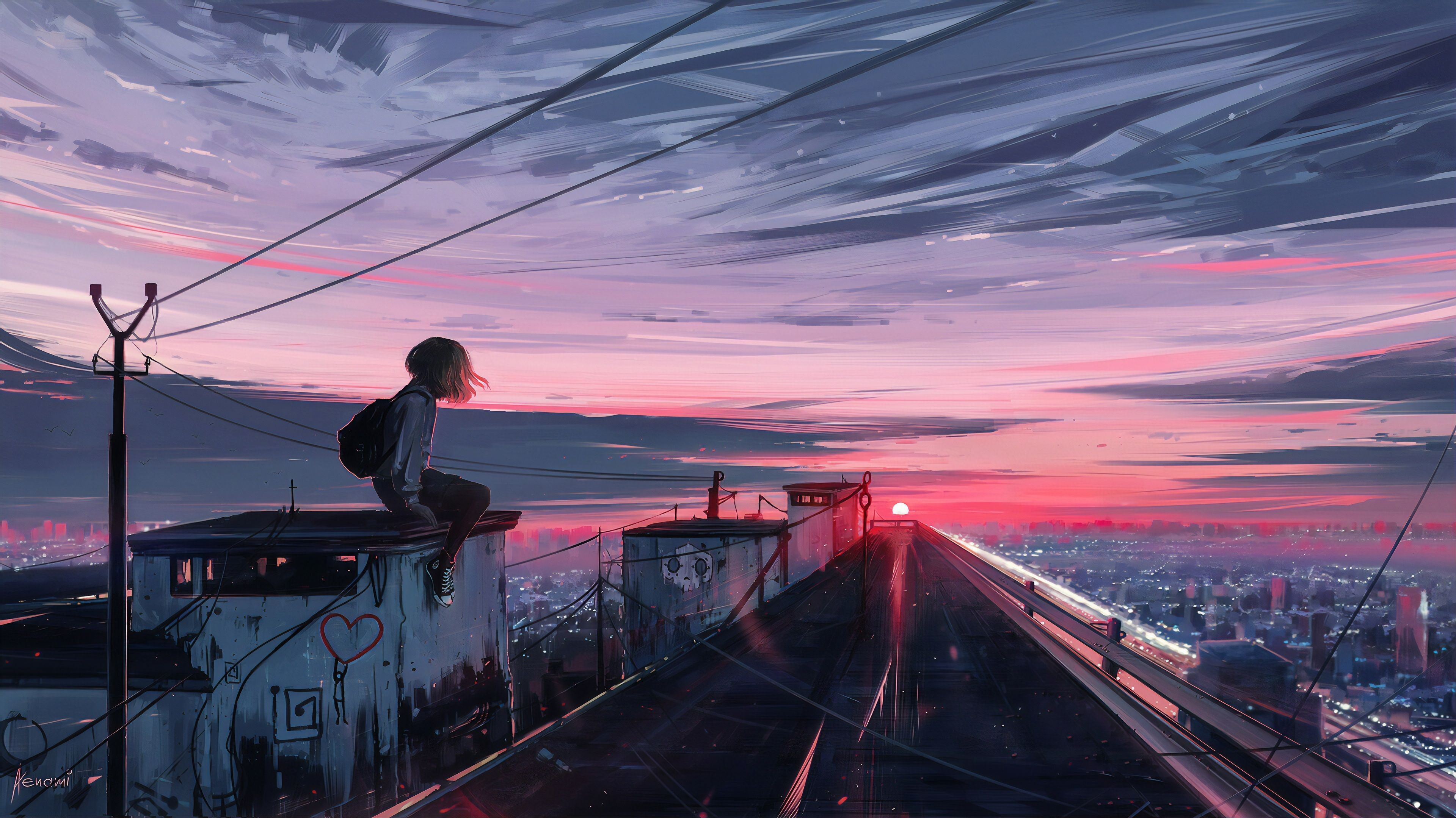 Anime aesthetic sunset wallpapers