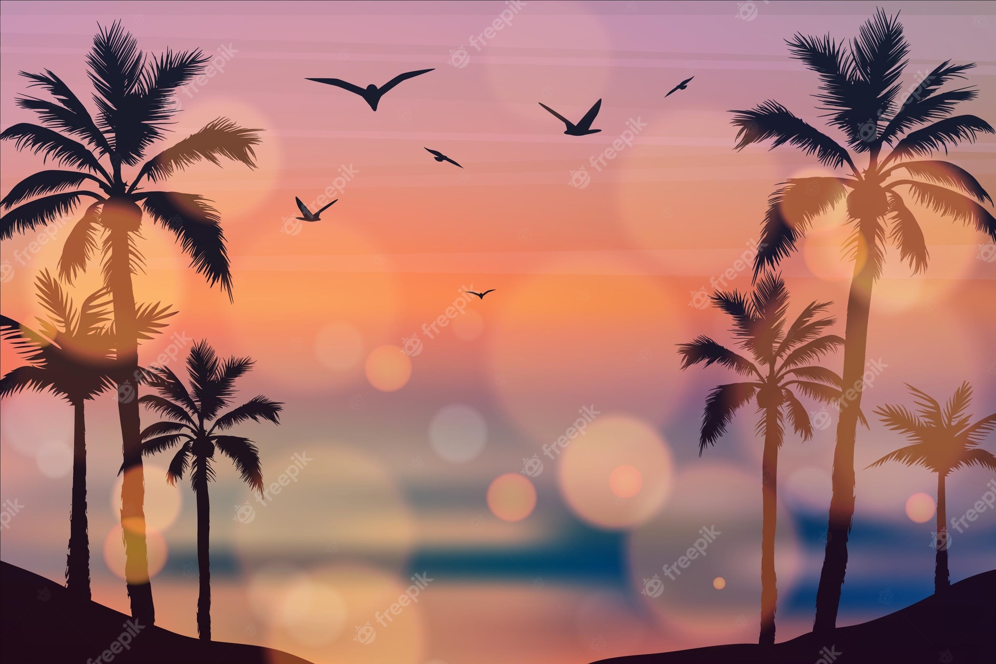 Free Happy Pink Beach Sunset Image: Stunning Photography