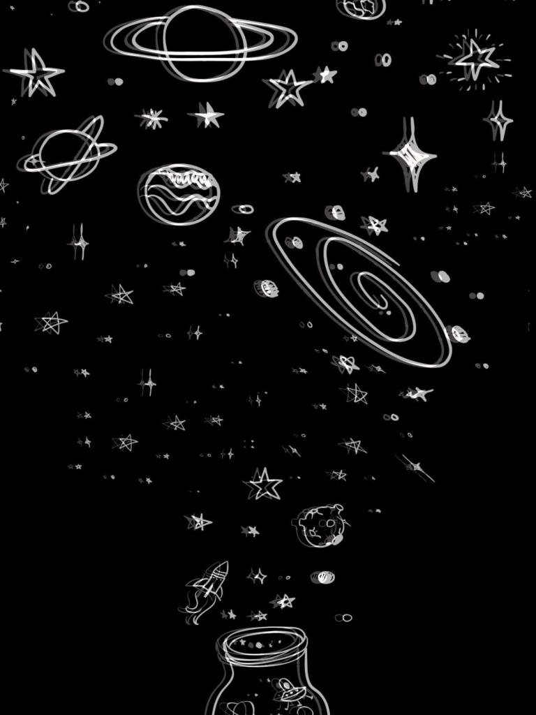 Aesthetic black space wallpapers