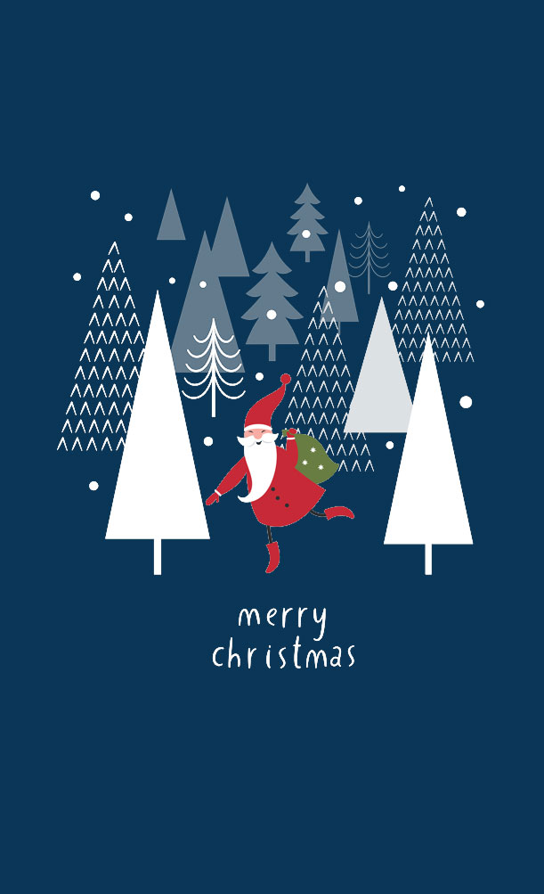 Christmas aesthetic wallpapers â santa navy blue