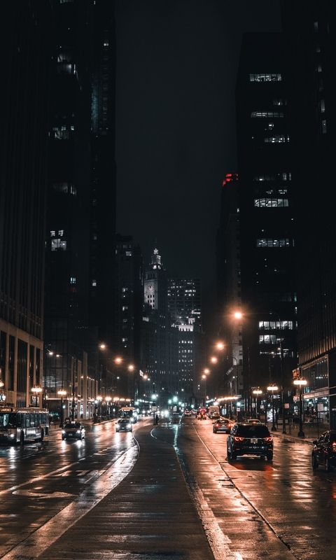 Nightscape chicago illois city wallpaper city aesthetic night city