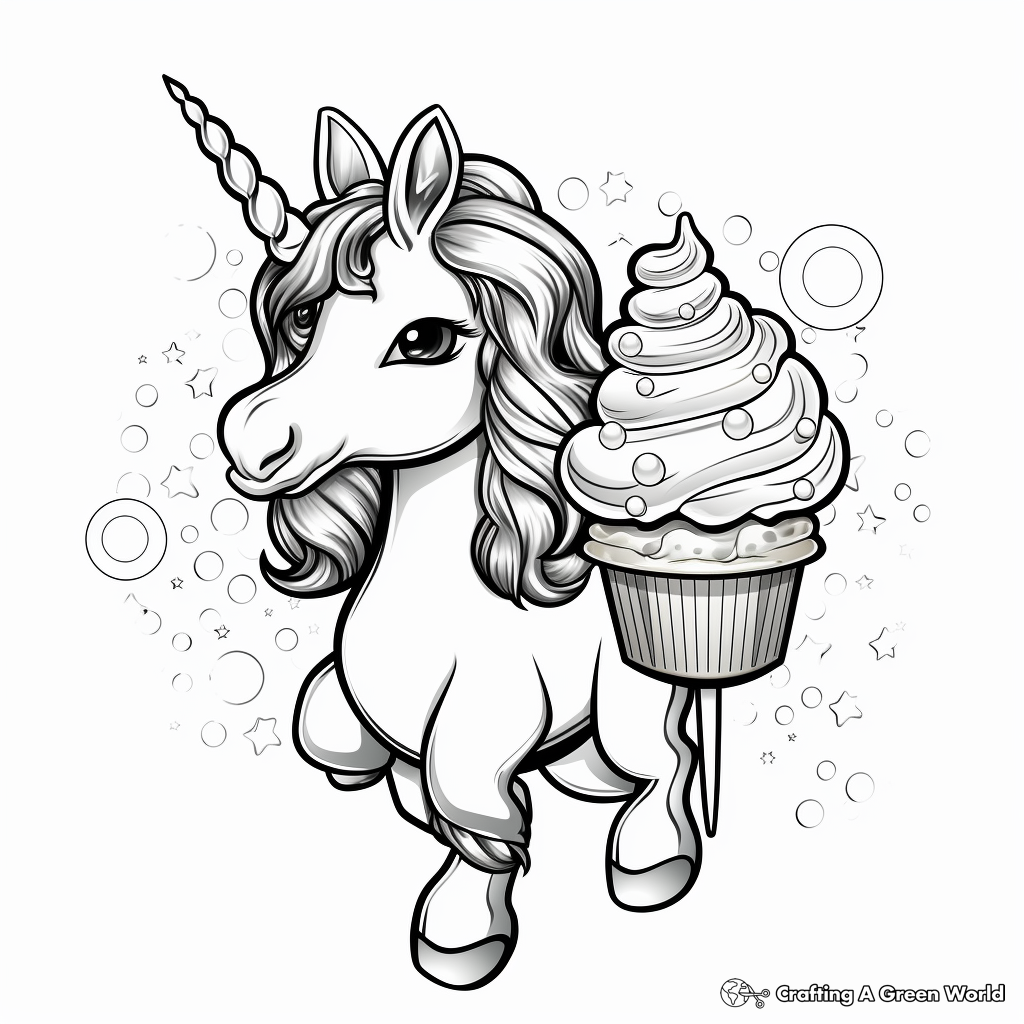 Unicorn food coloring pages