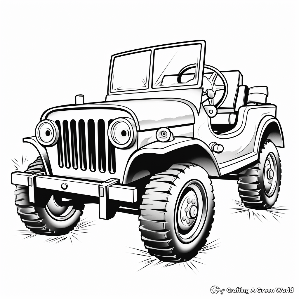 Army jeep coloring pages