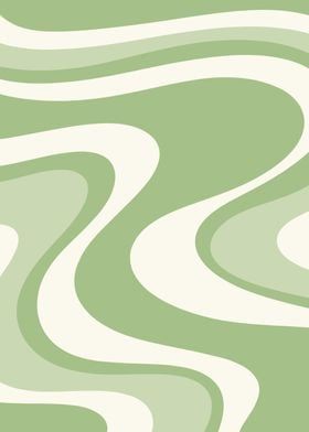 Soothing retro swirls sage poster by kierkegaard design studio displate in sage green wallpaper iphone wallpaper green mint green aesthetic