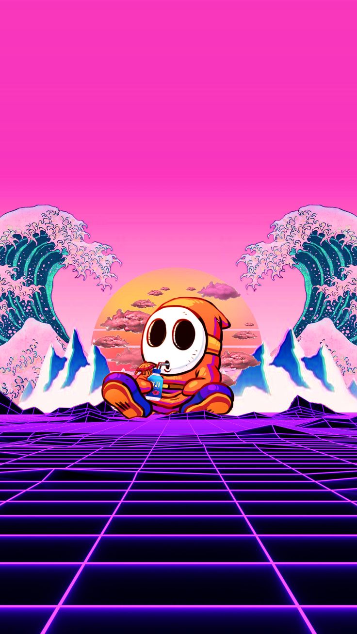 Vaporwave aesthetics iphone wallpaper for guys vaporwave wallpaper super mario art