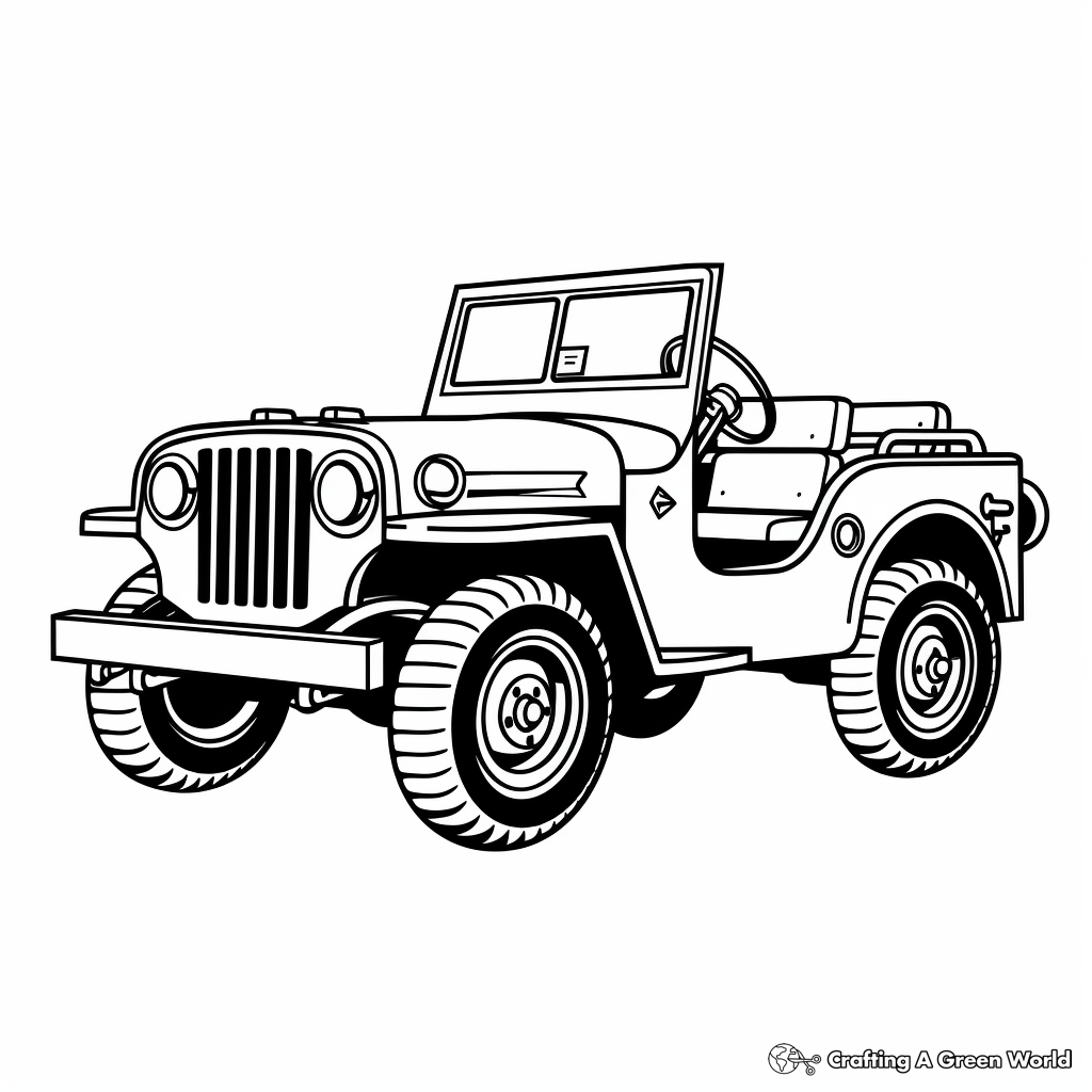 Army jeep coloring pages