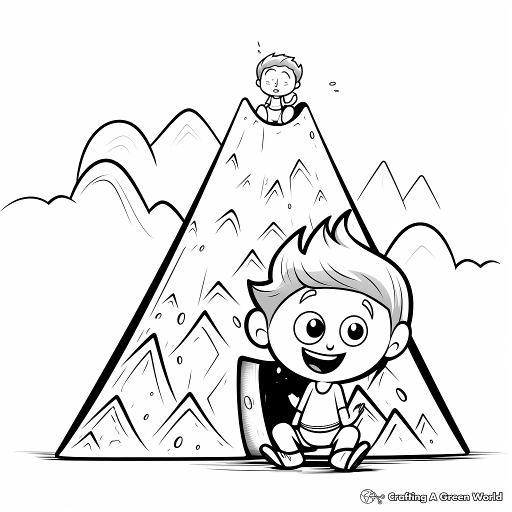 V is for volcano coloring pages