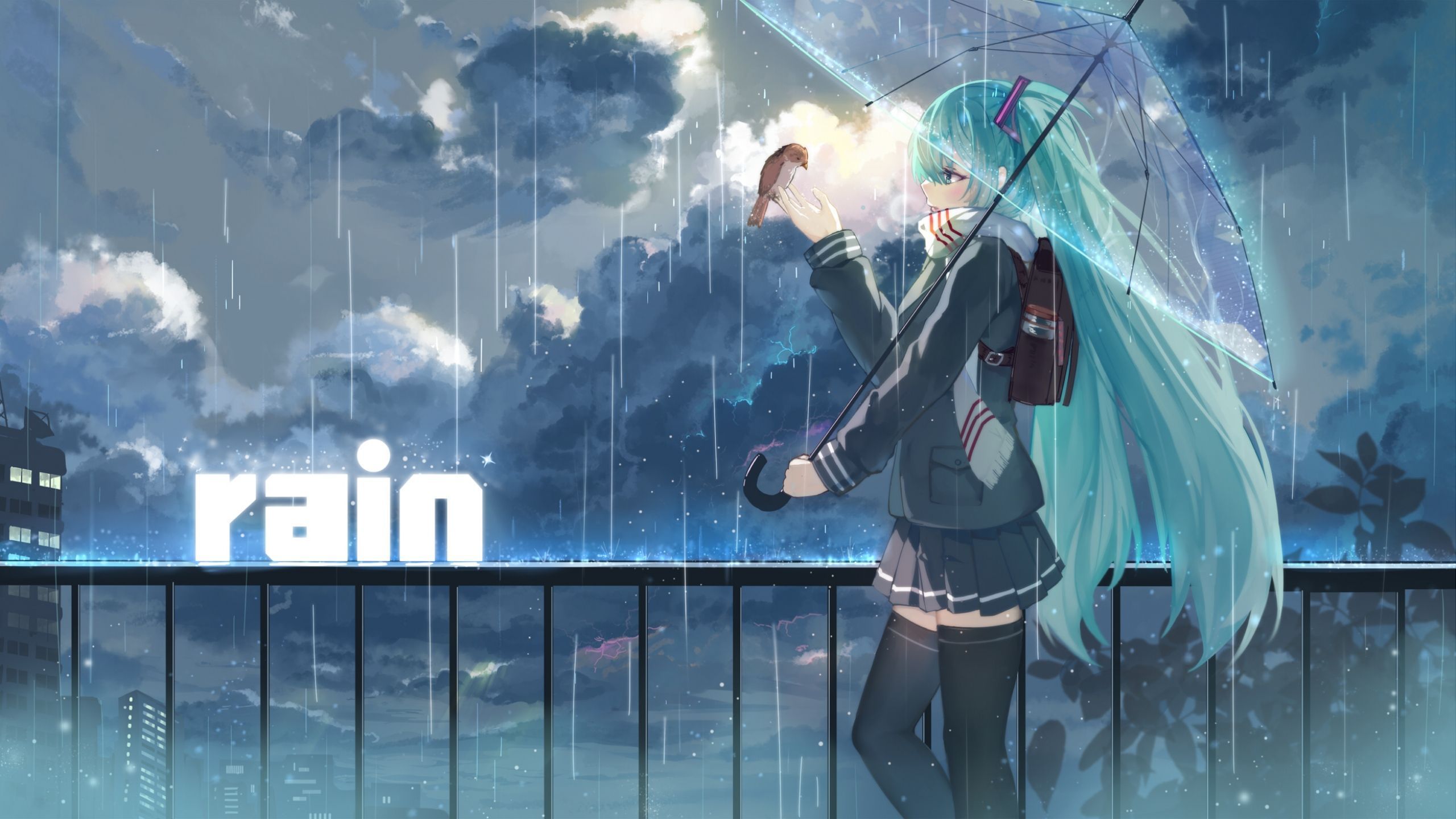 Aesthetic rain anime desktop wallpapers