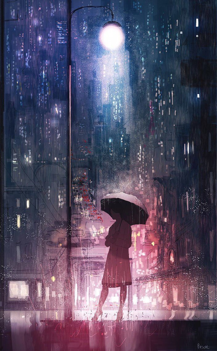 Download anime rain wallpaper hd