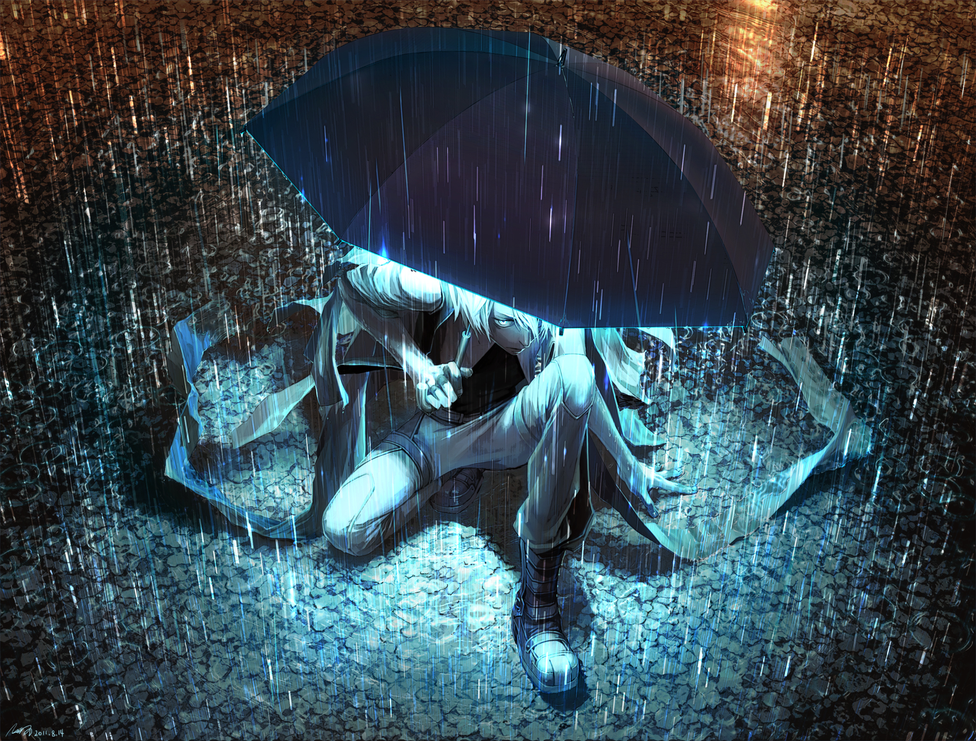 Anime rain hd papers and backgrounds