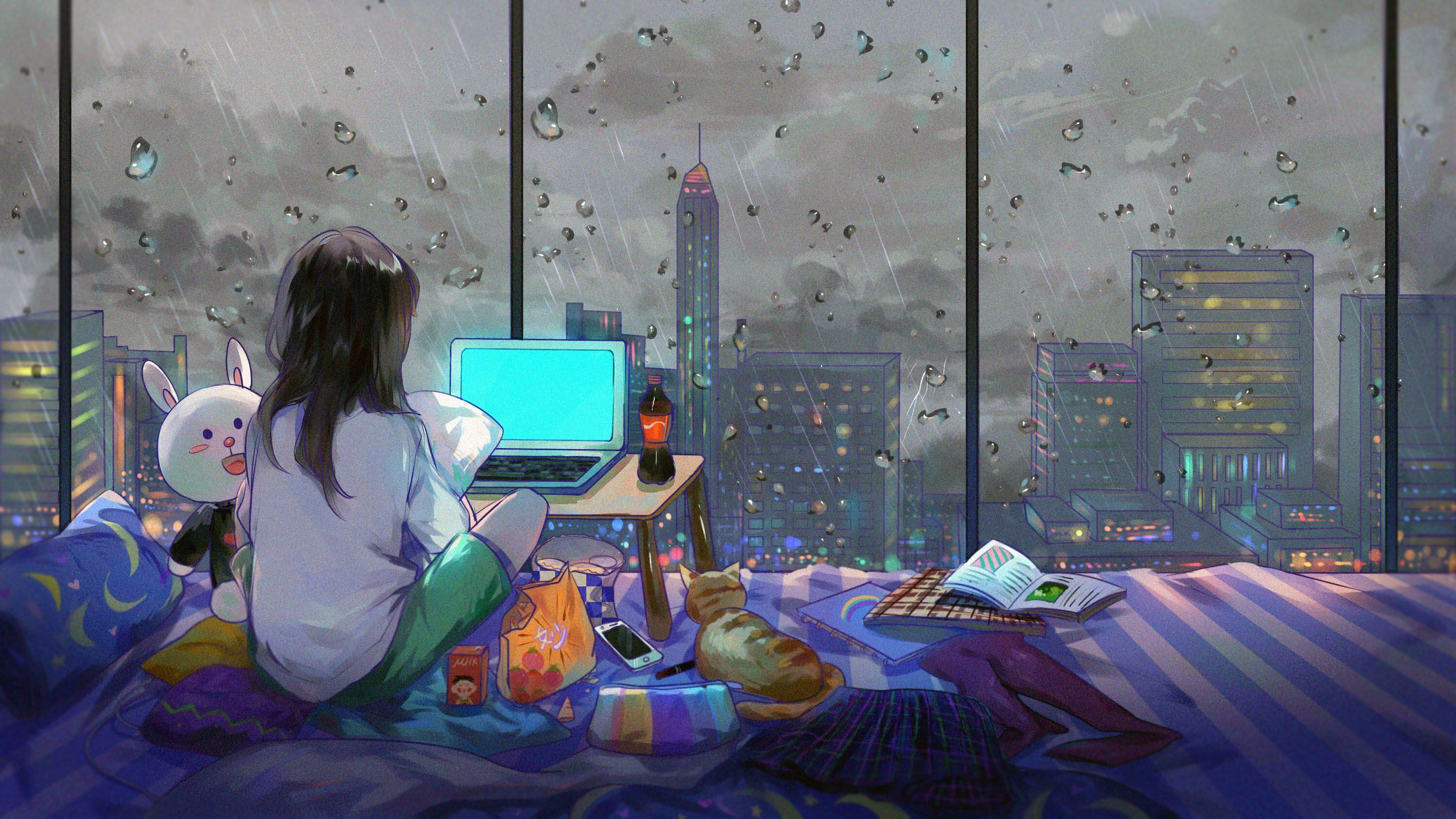 Rain aesthetic anime wallpapers