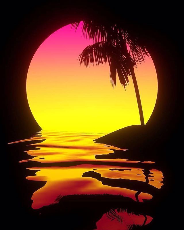 Reposting overvadmusic this is another perfect retro sunset so take that chill pill and put some synthâ synthwave art vaporwave wallpaper scenery wallpaper