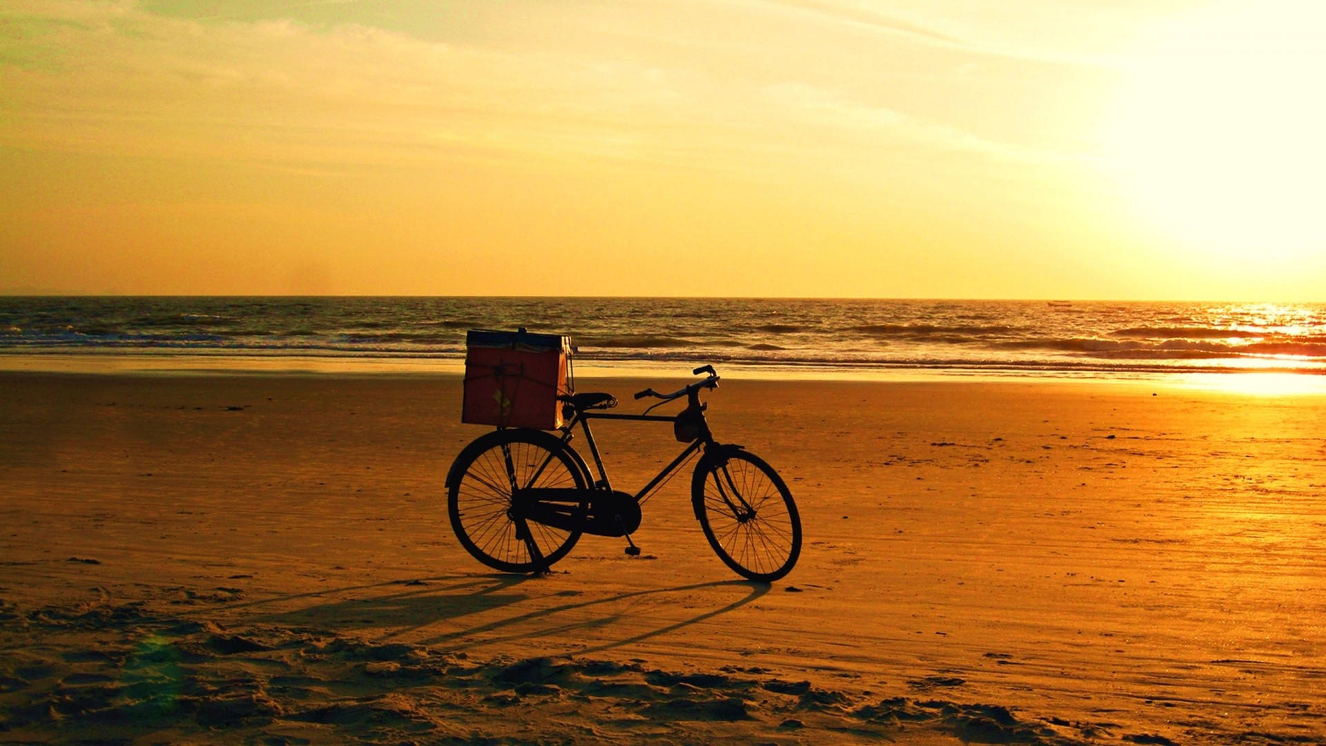 Download vintage aesthetic bike sunset wallpaper