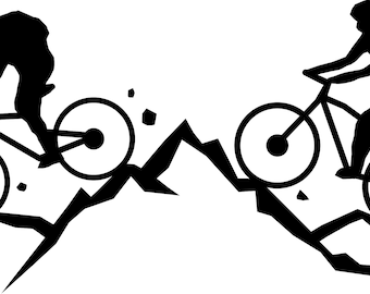 Bike mountain mountain bike outline silhouette vector svg eps
