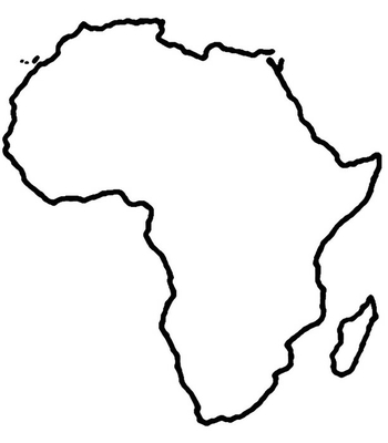 Plush blanket umriss afrika