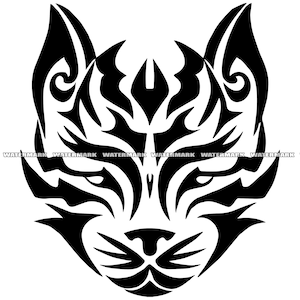 Tribal cat head svg