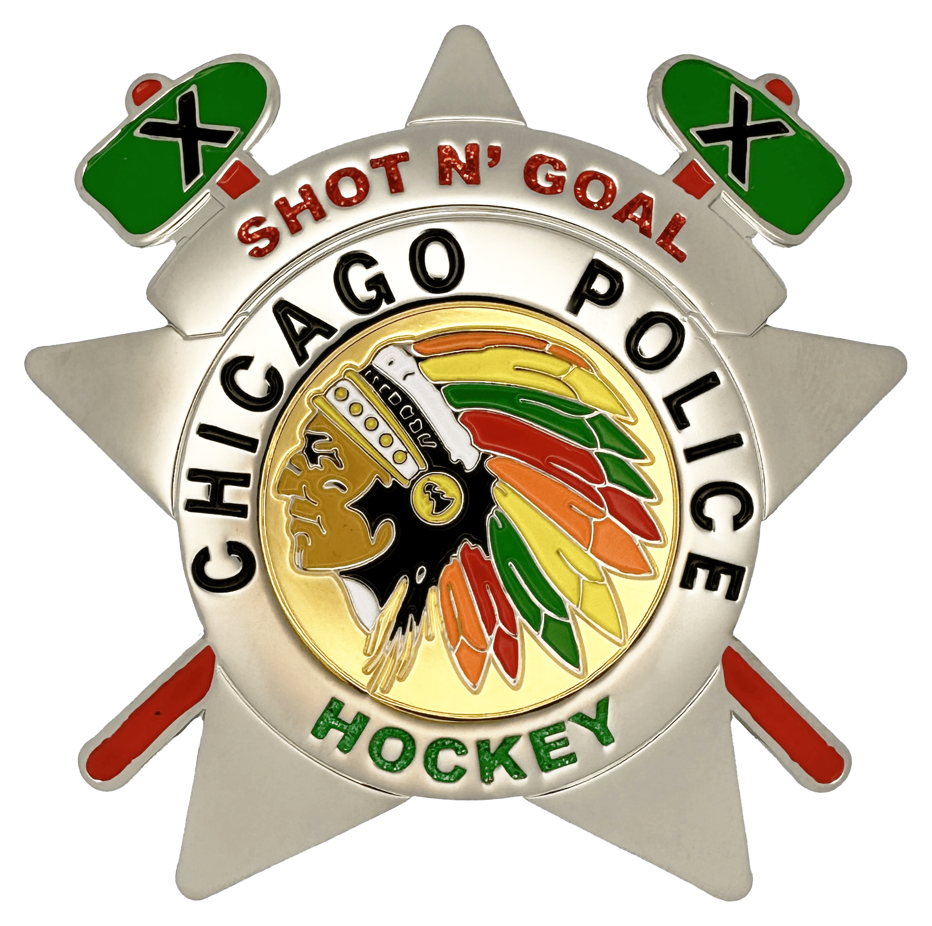 Chicago police star badge hockey