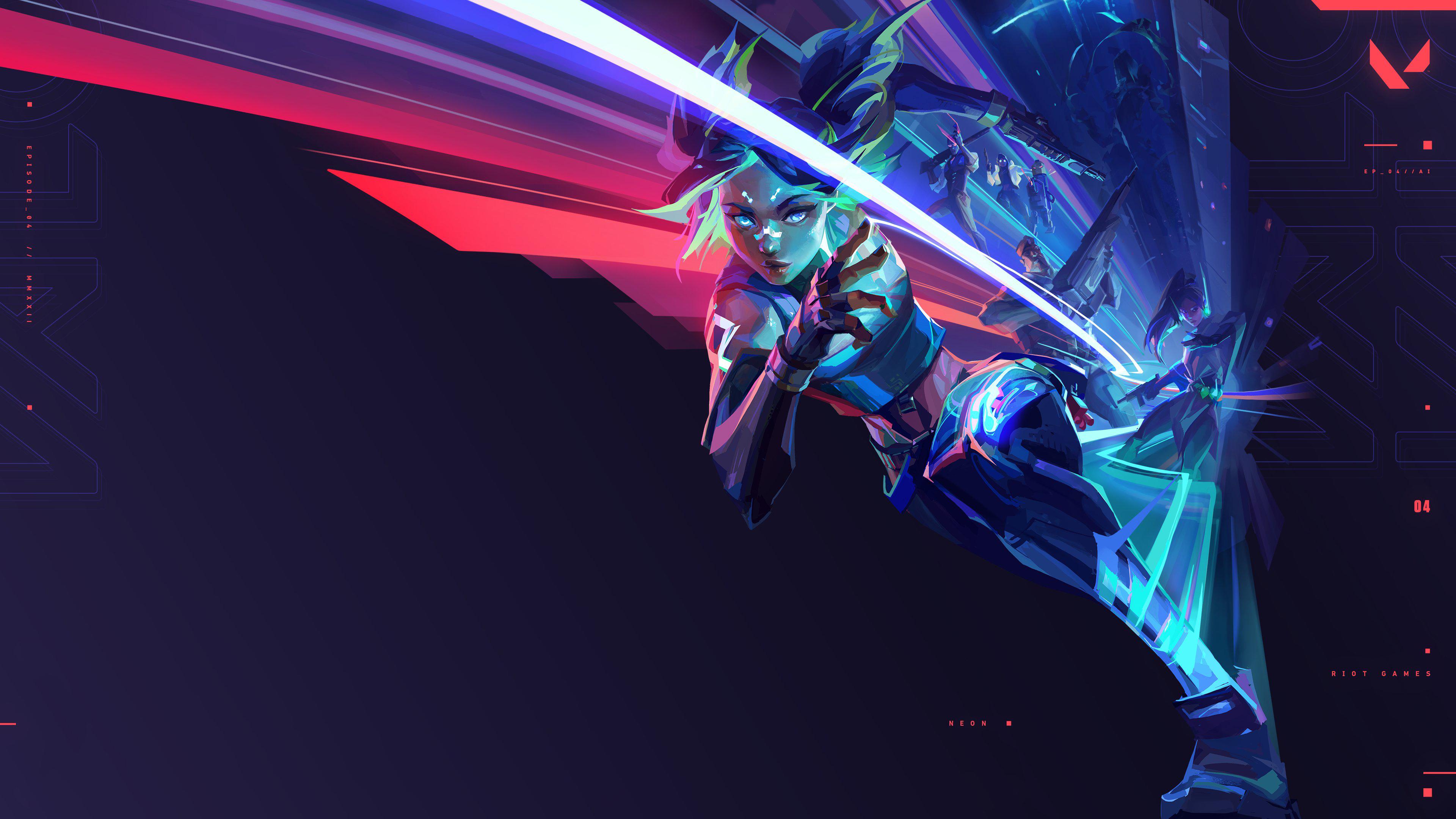 X neon valorant agent rwallpaper