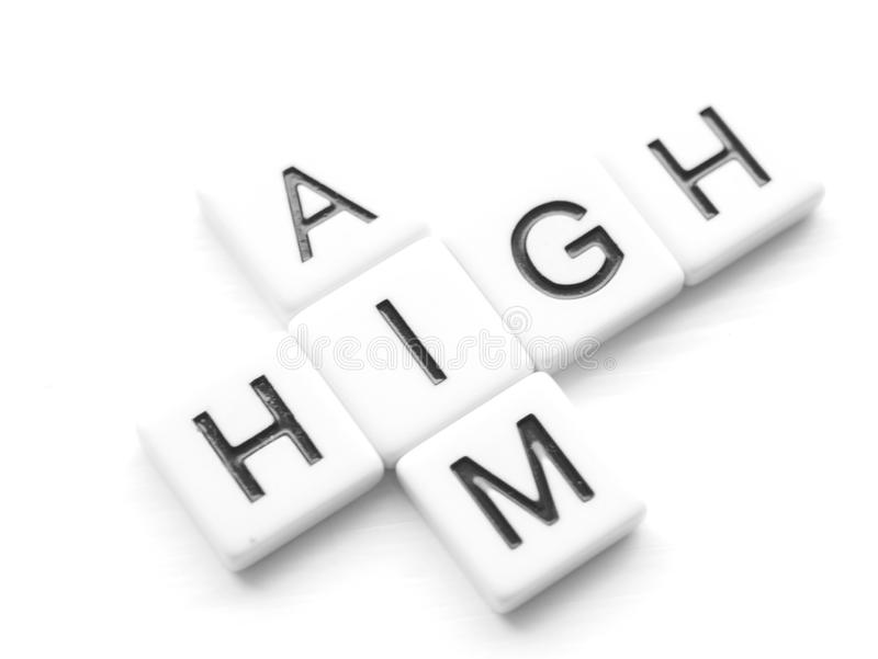 Aim high sign stock photo image of white strive target