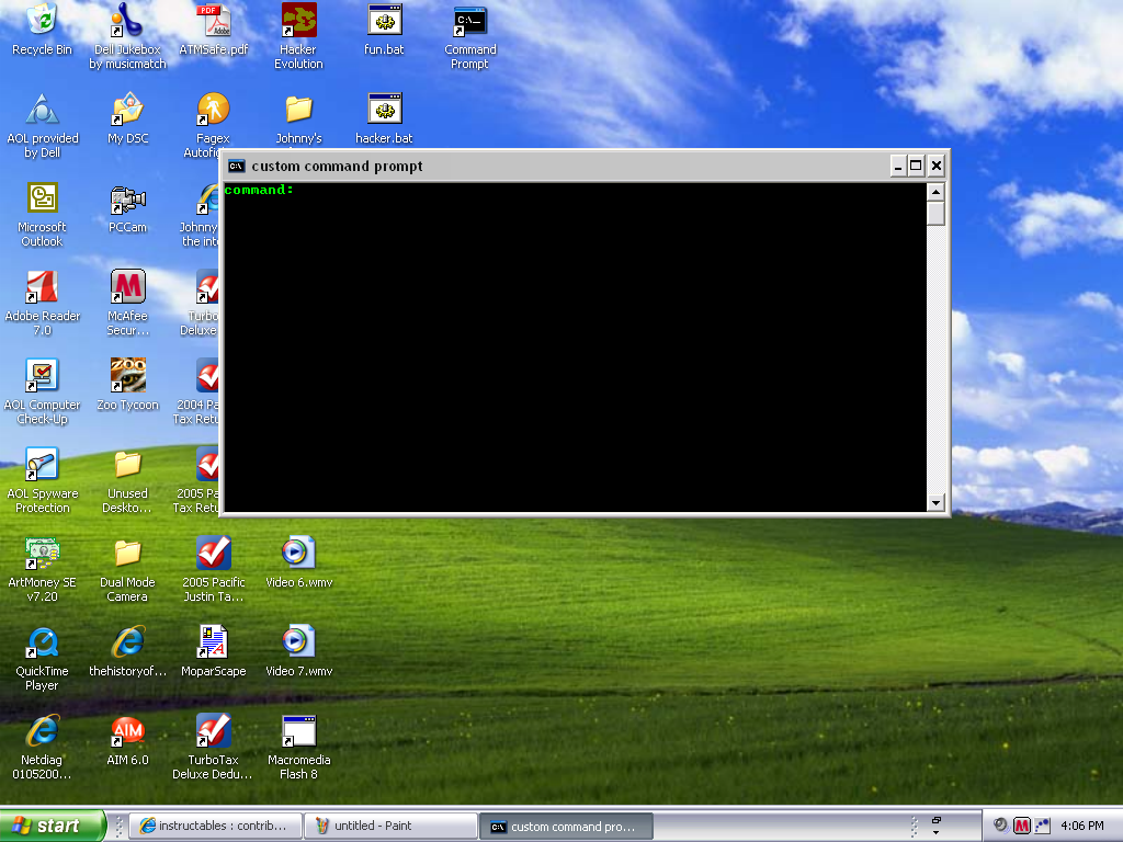 How to create your own mand prompt in windows xp