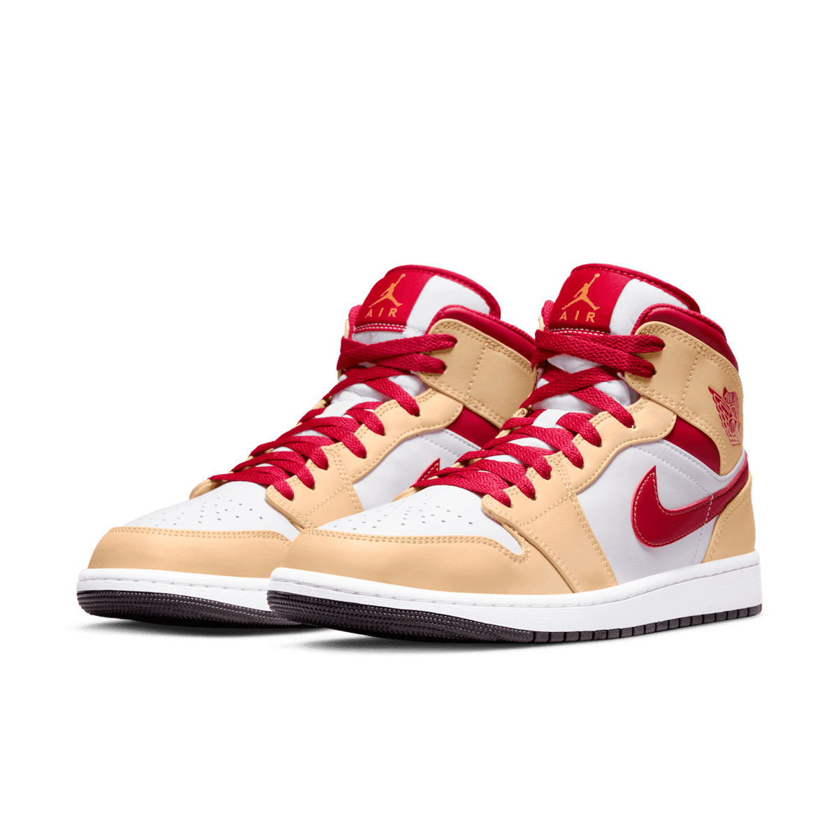 Jordan mid beige white red