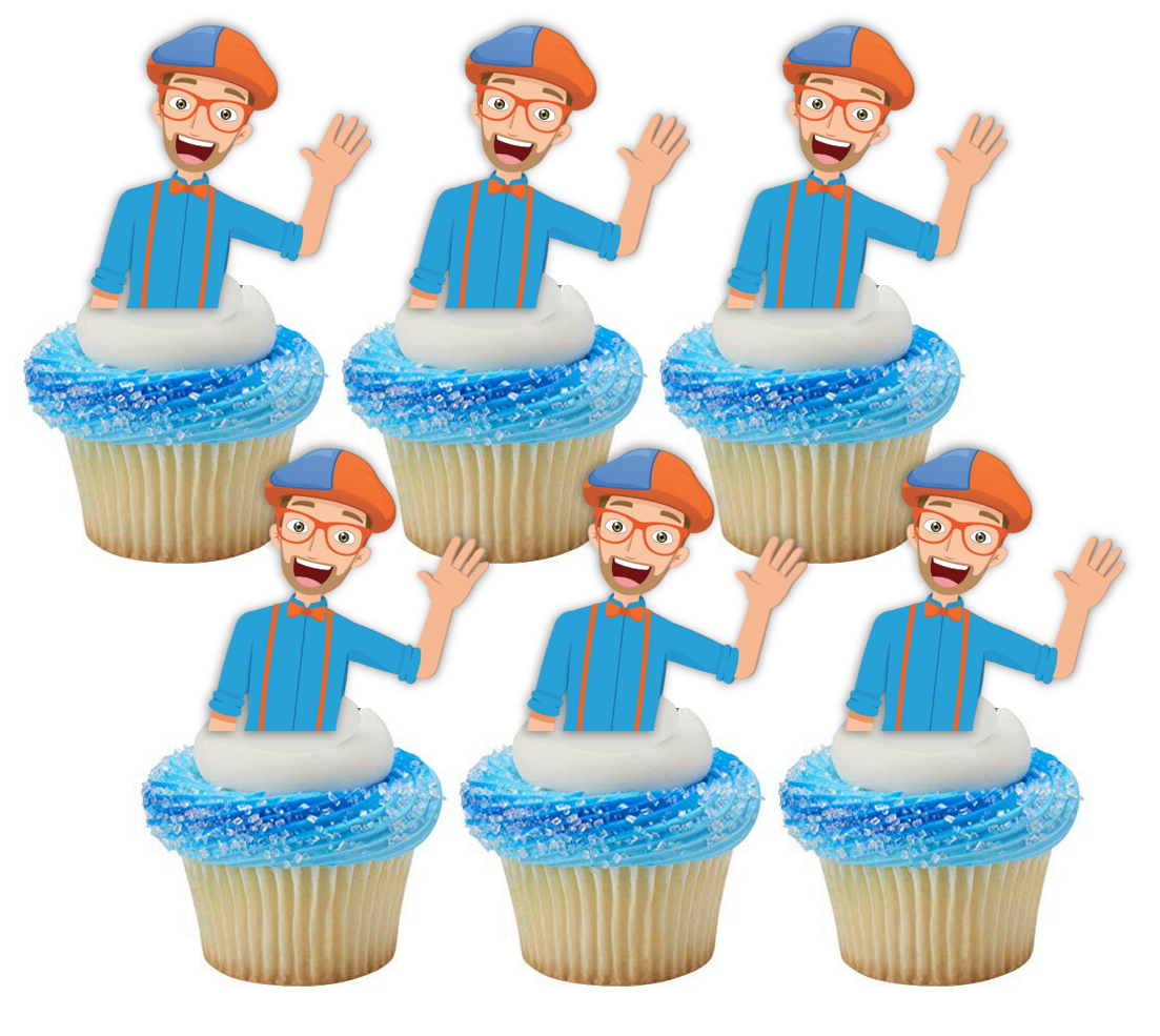 X blippi edible wafer cupcake cake toppers party images decorations uncut