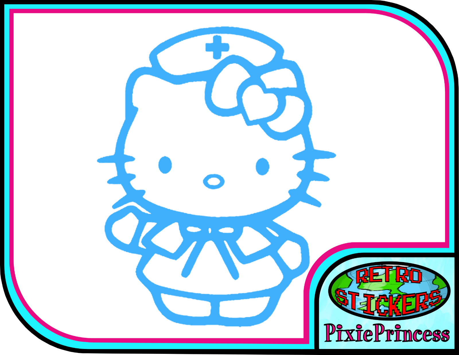 Hello kitty nurse i vinyl sticker car truck cuter fun wall poster window decal