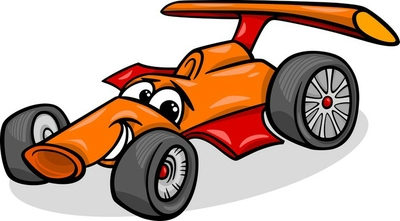 Plush blanket racing car bolide cartoon illustration