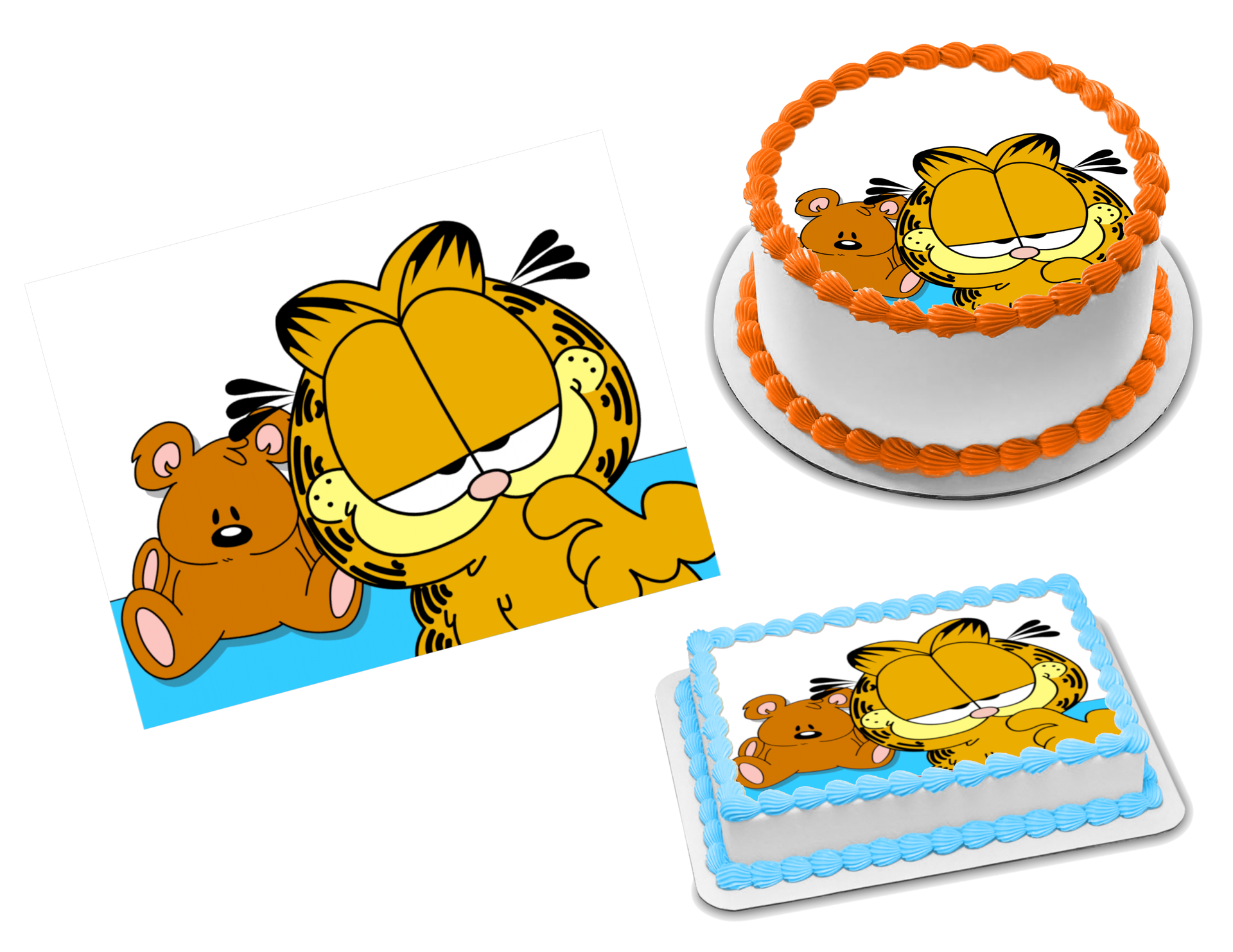 Garfield edible image frosting sheet topper sizes â sweet custom creations