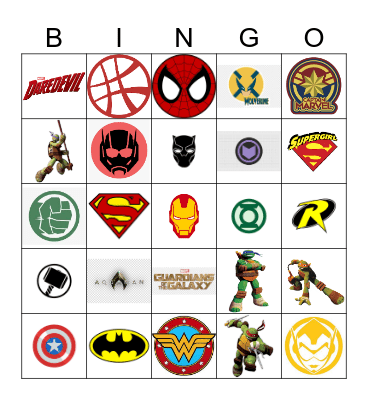 Marvel bingo cards