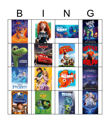 Disney bingo cards