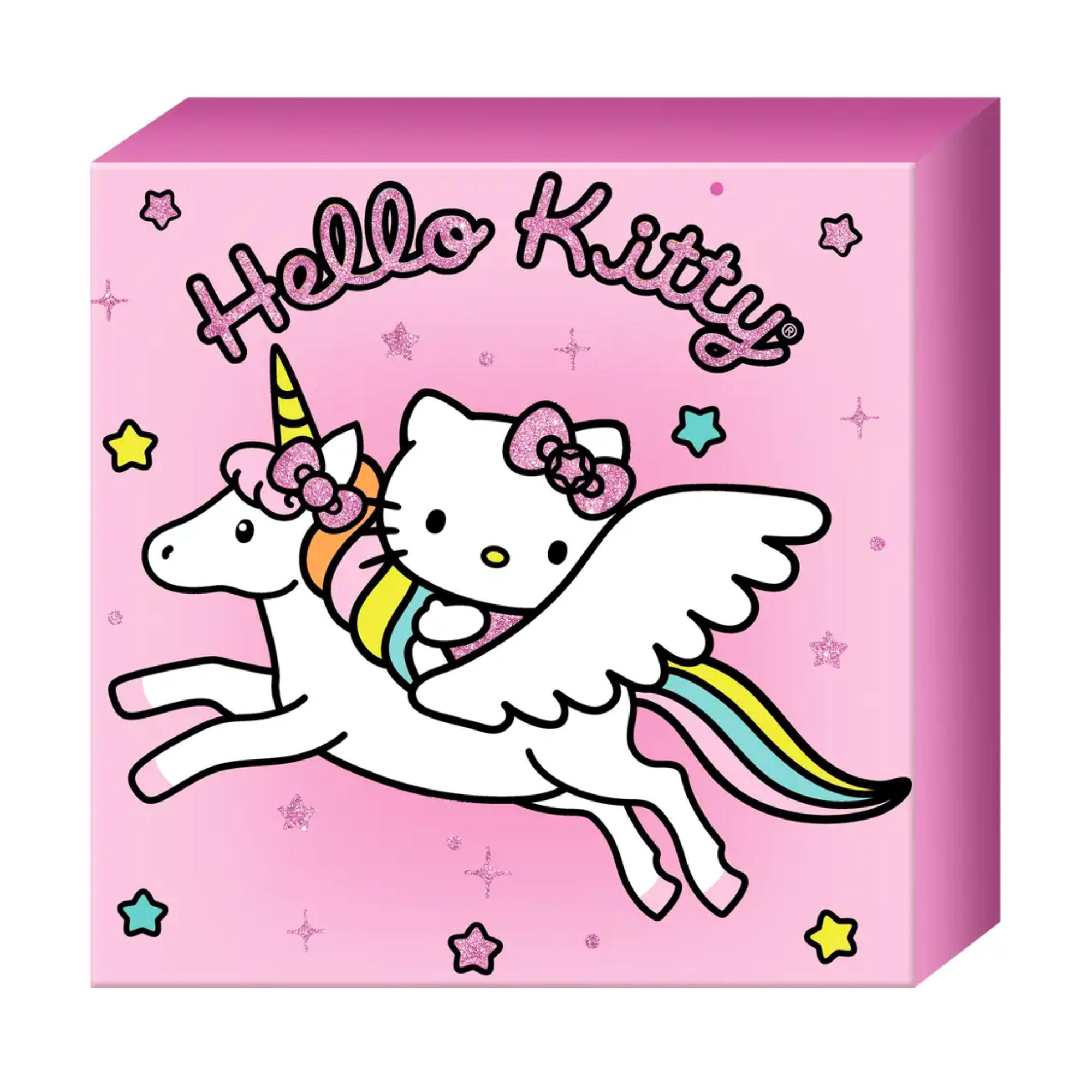 Hello kitty unicorn star glitter box wall sign â the pink a la mode