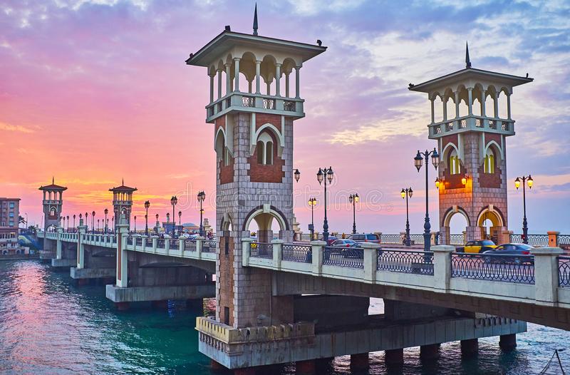 Beautiful evening in alexandria egypt stock image