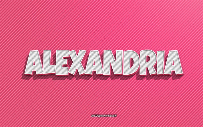 Download wallpapers alexandria pink lines background wallpapers with names alexandria name female names alexandria greeting card line art picture with alexandria name for desktop free pictures for desktop free