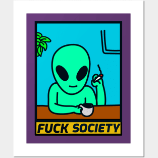 Alien smoking posters and art prints for sale