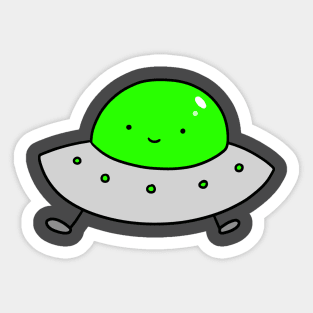 Cute baby alien flying saucer stickers for sale