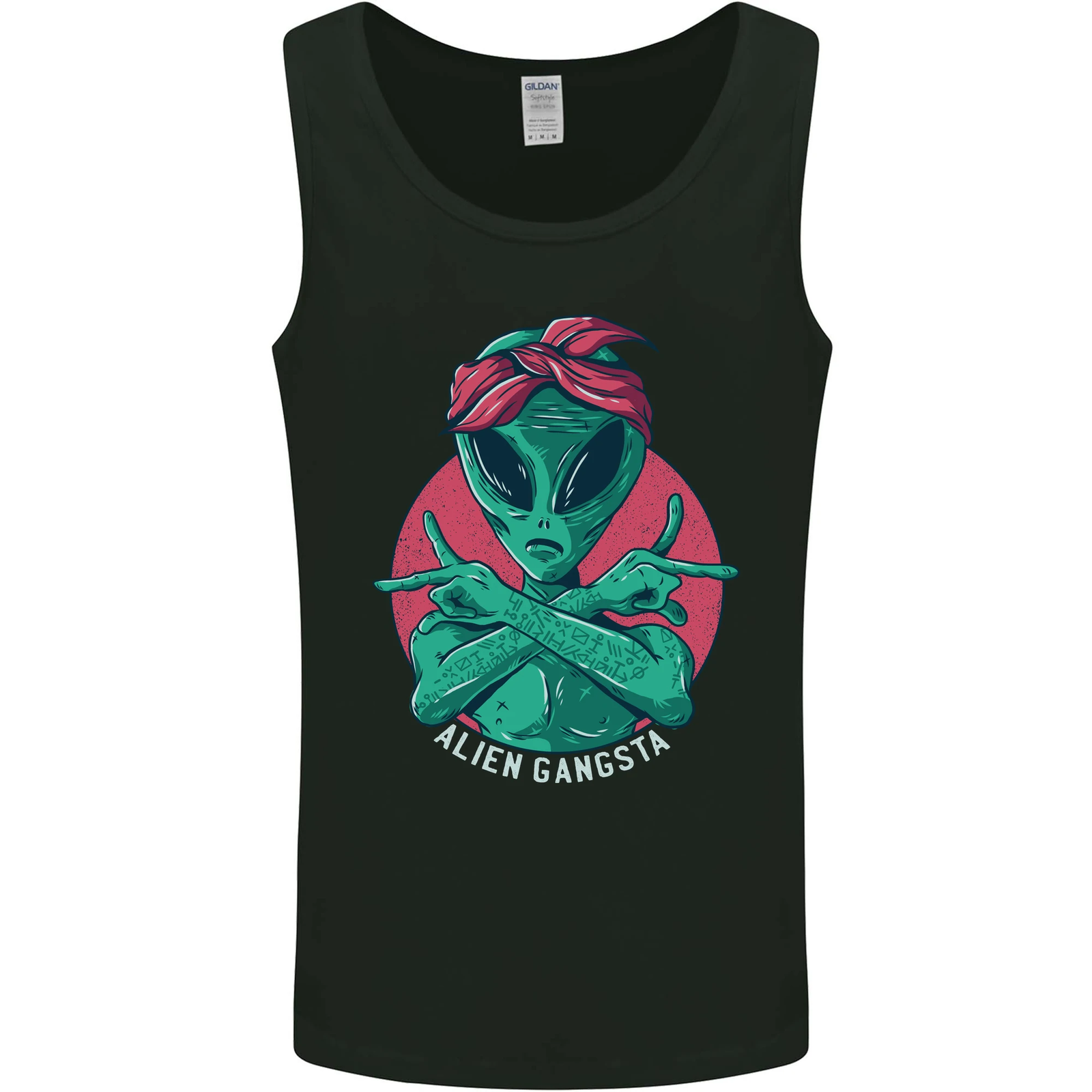 Funny alien gangster ufo pac rap music mens vest tank top