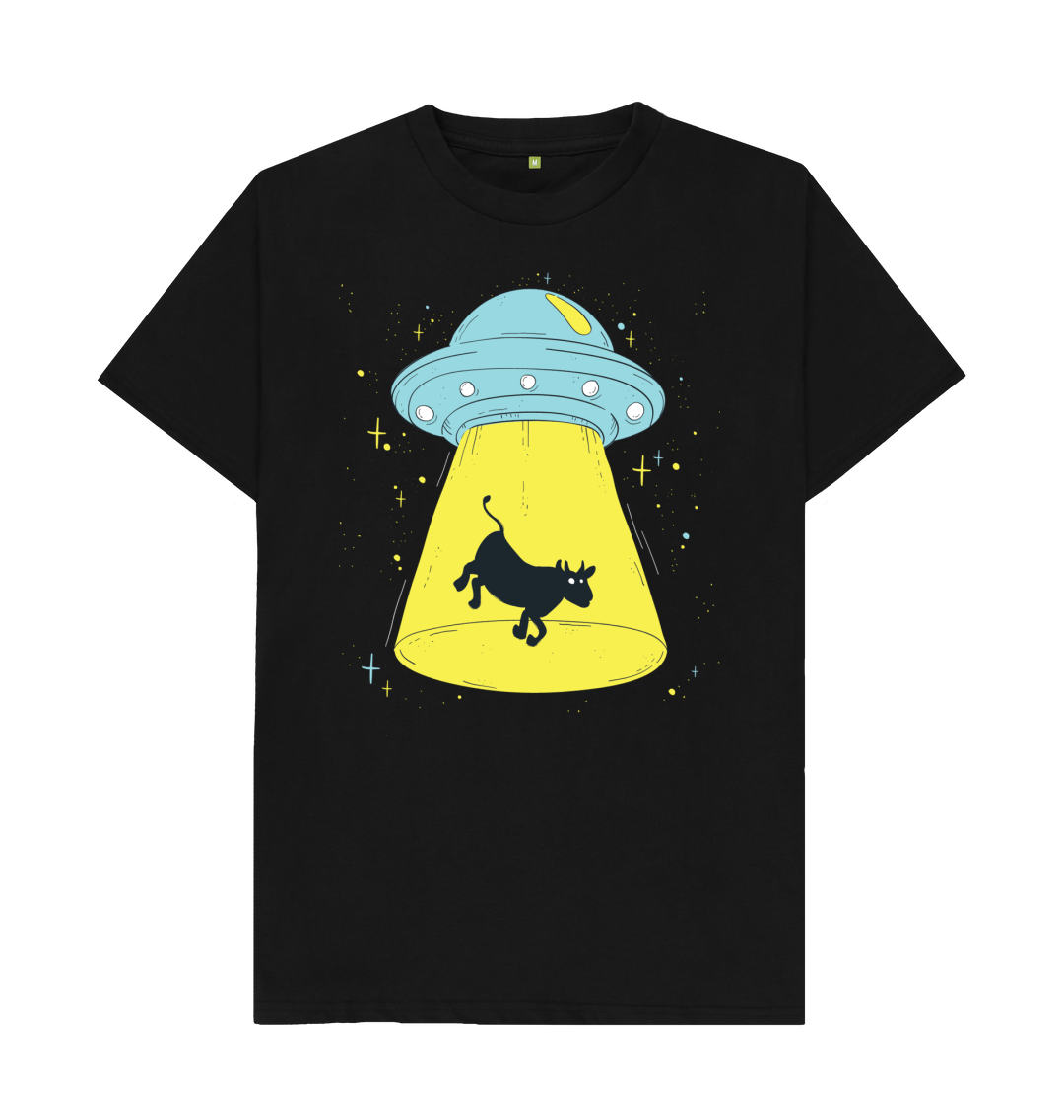 Cow being abducted by alien t shirt