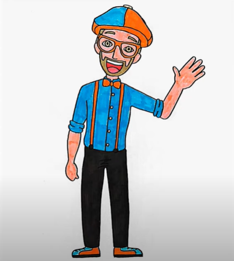 How to draw blippi coloring page