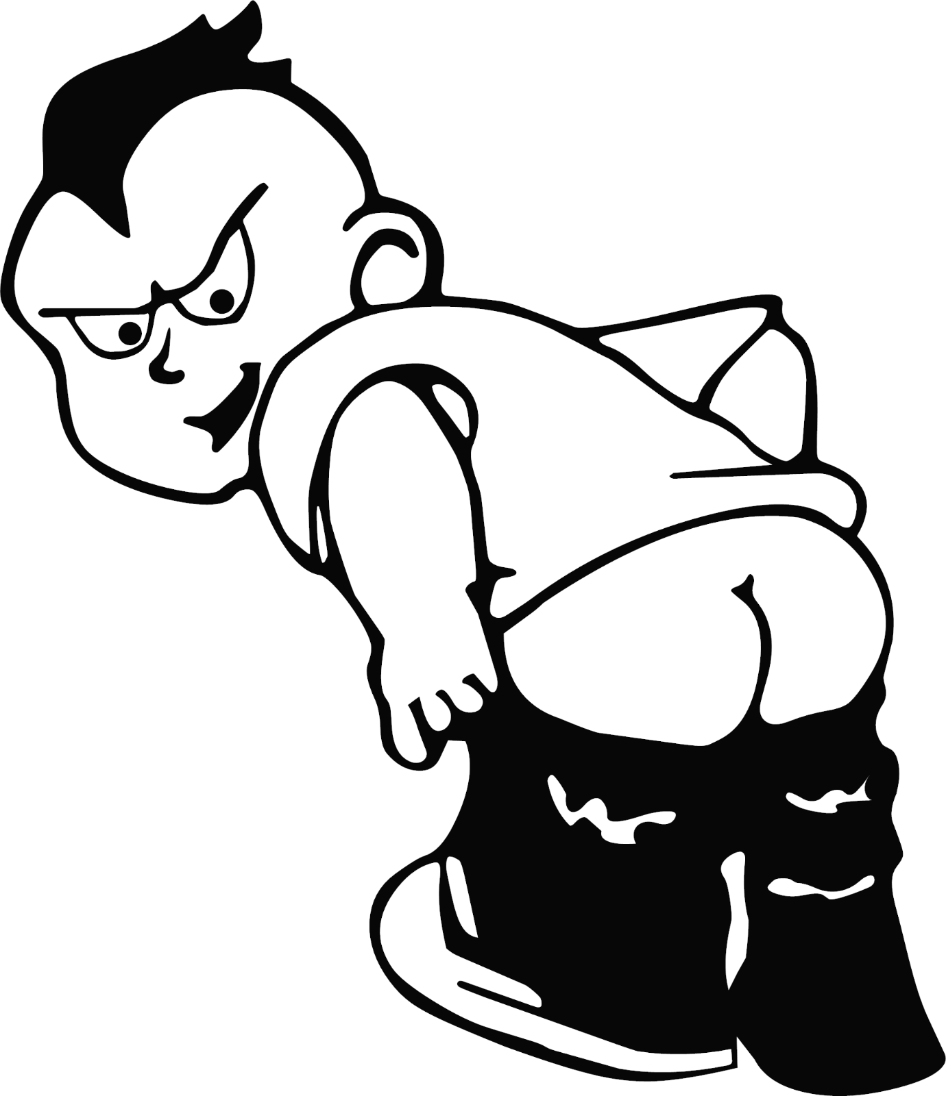 Mooning dude vinyl decal sticker mooning