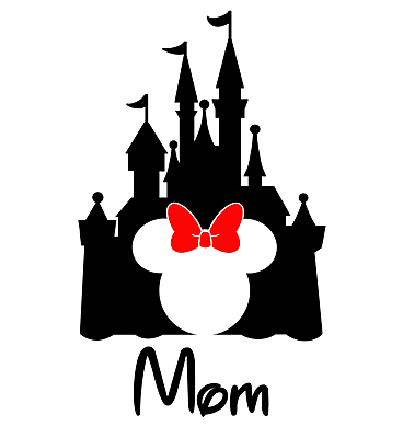 Disney castle with mickey or minnie custom text iron on transfers