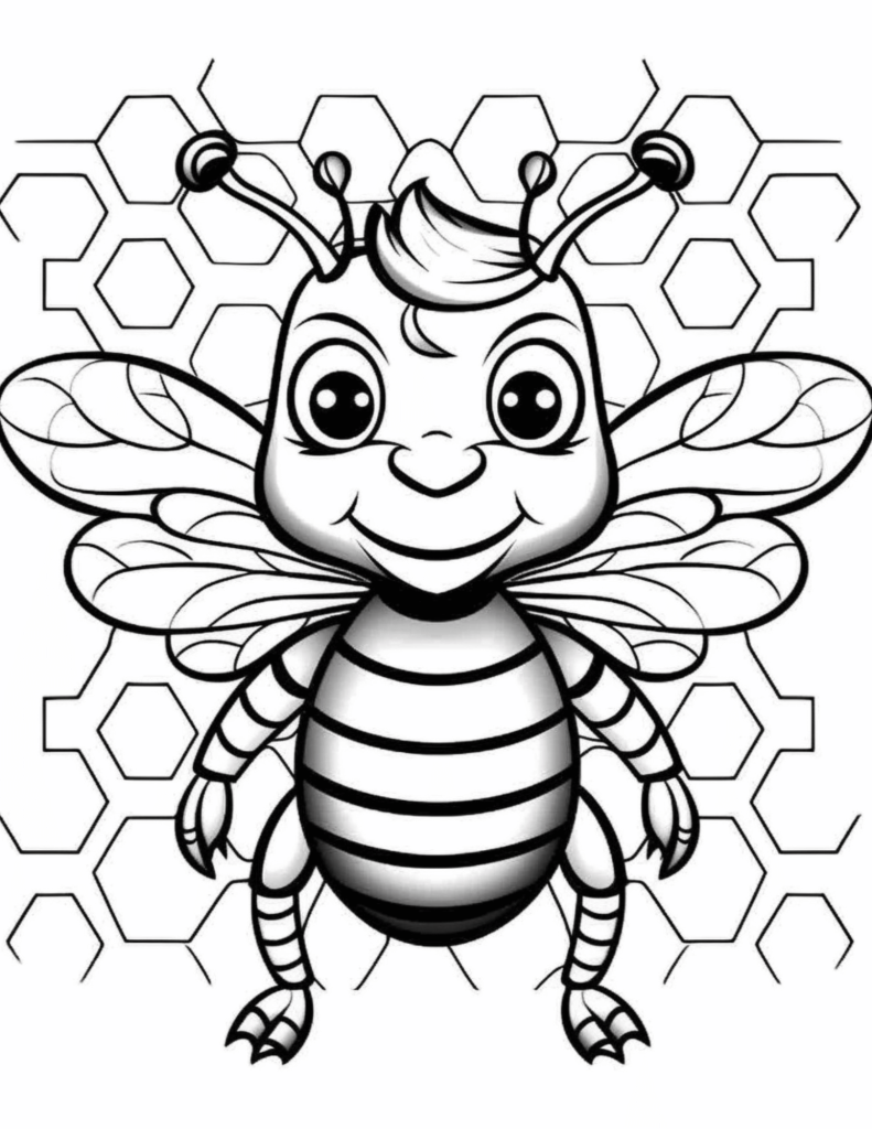 Bee coloring pages hue therapy