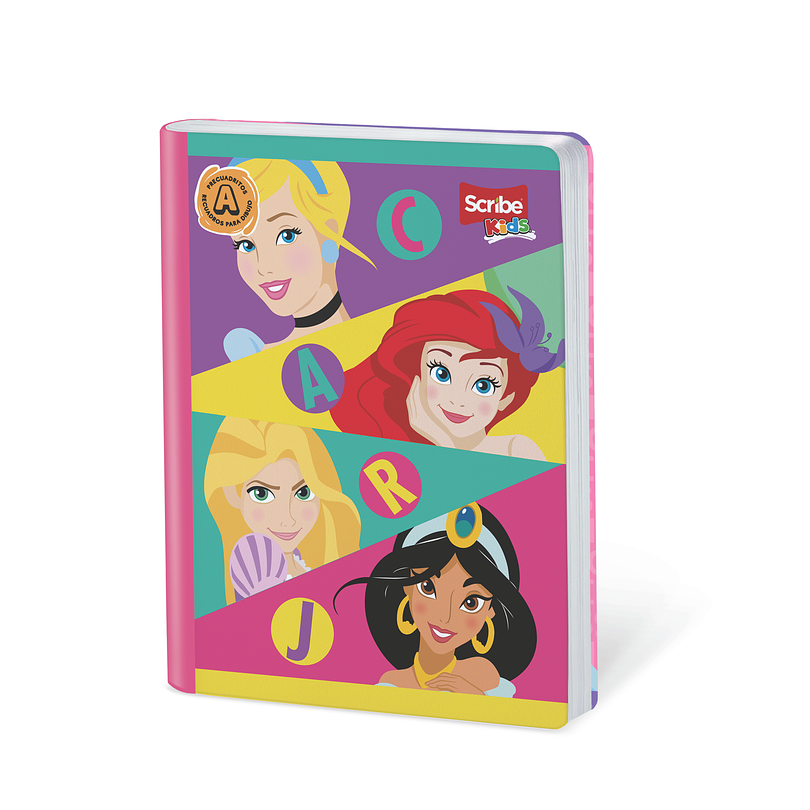 Cuaderno cosido princesas hojas cuadros