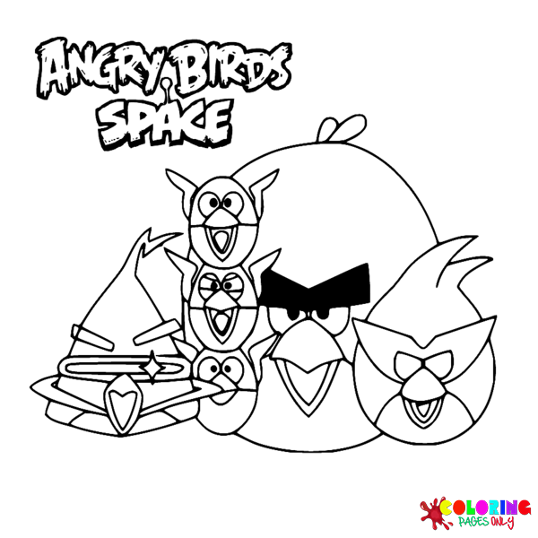 Angry birds space coloring pages