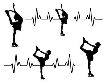 Ice skating svg ice skating heartbeat svg ice skating ekg